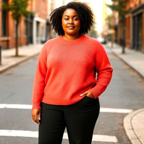 Eileen Fisher Waffle Knit Raglan Sleeve Turtleneck Sweater XL - Picture 1 of 6